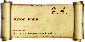 Humor Anna névjegykártya