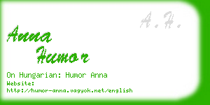 anna humor business card